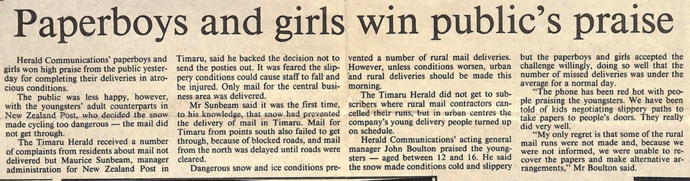 Paperboys and girls win public's praise