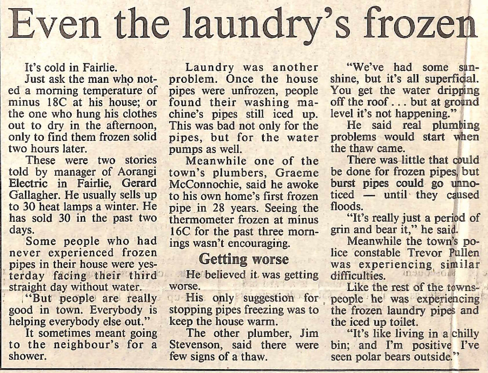 Even the laundry's frozen