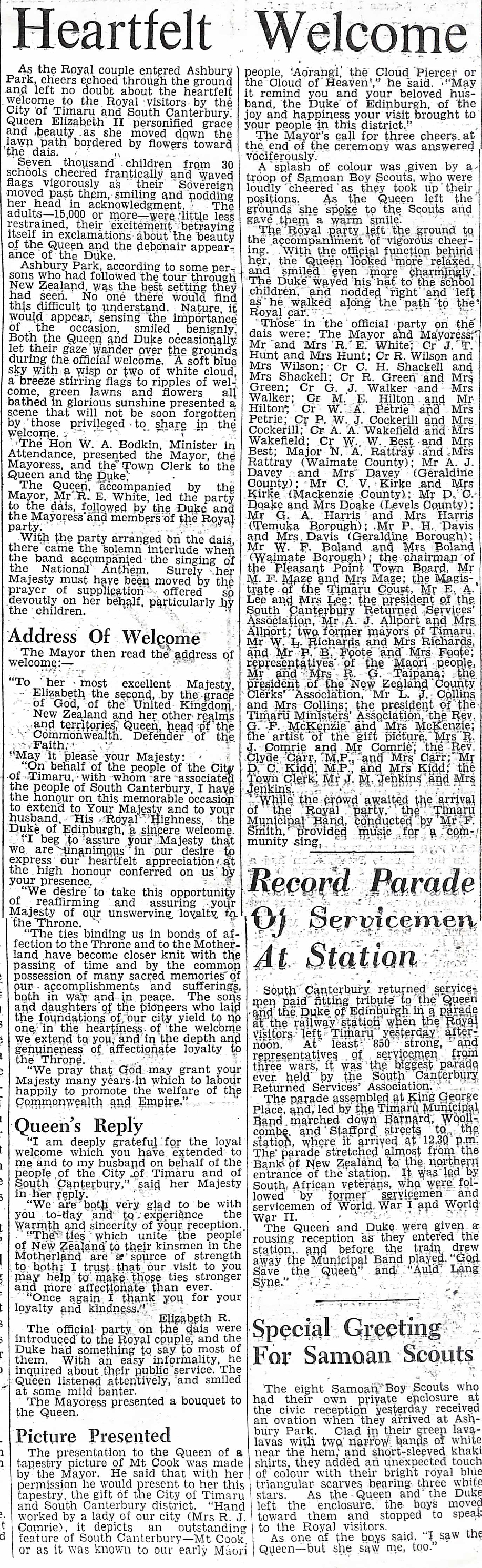 Heartfelt Welcome / Record Parade Of Servicemen At Station / Special Greeting For Samoan Scouts
