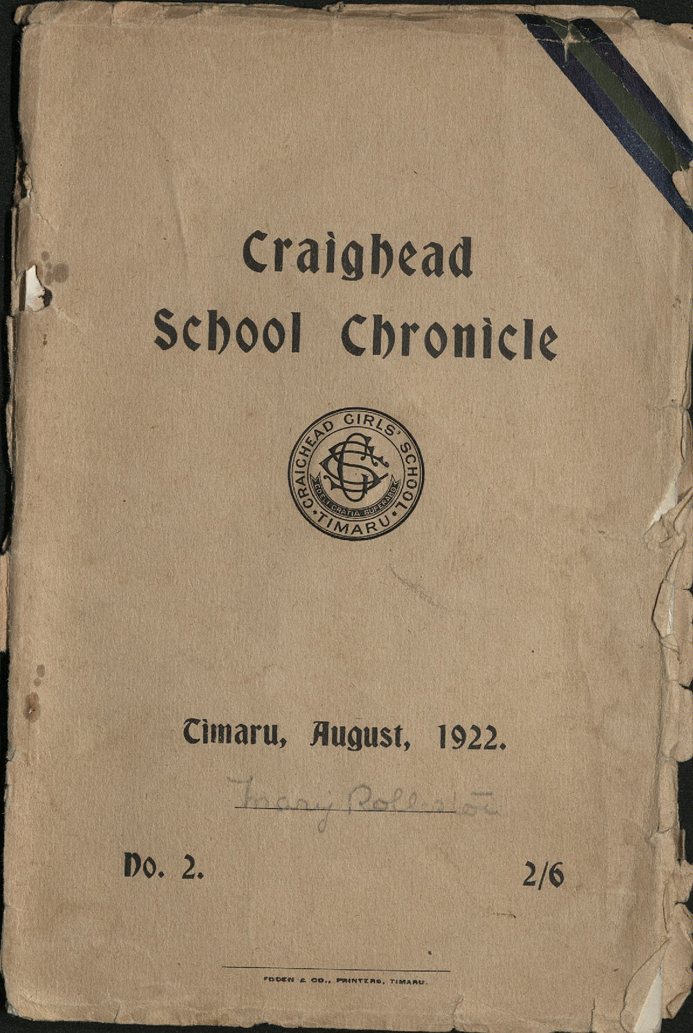Craighead Diocesan School Chronicle no.2 1922