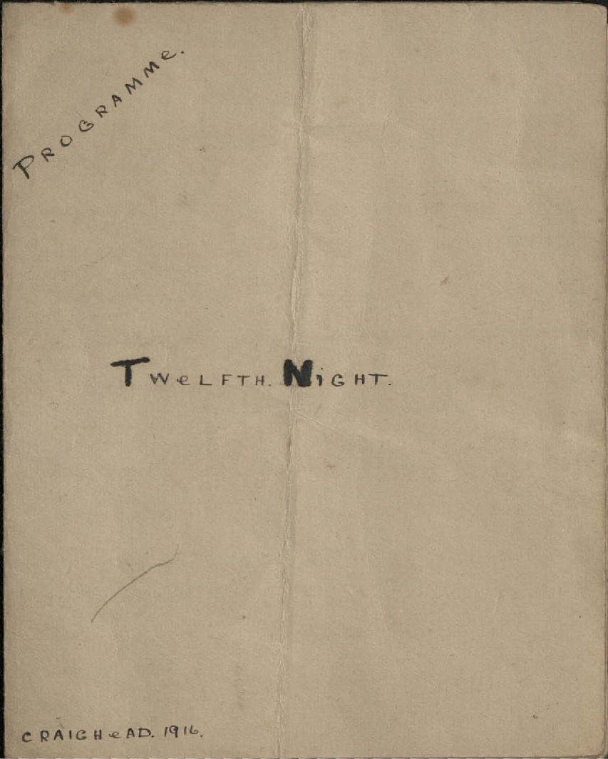Programme: 'Twelfth Night' Craighead 1916