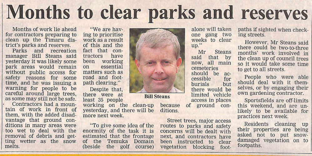Months to clear parks and reserves