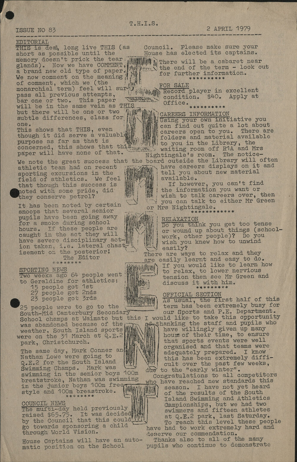 1979 Twizel High Information Sheets