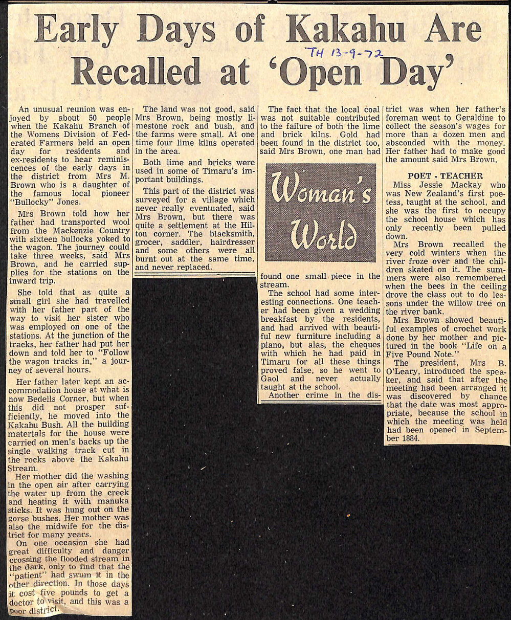 Early Days of Kakahu Are Recalled at 'Open Day'