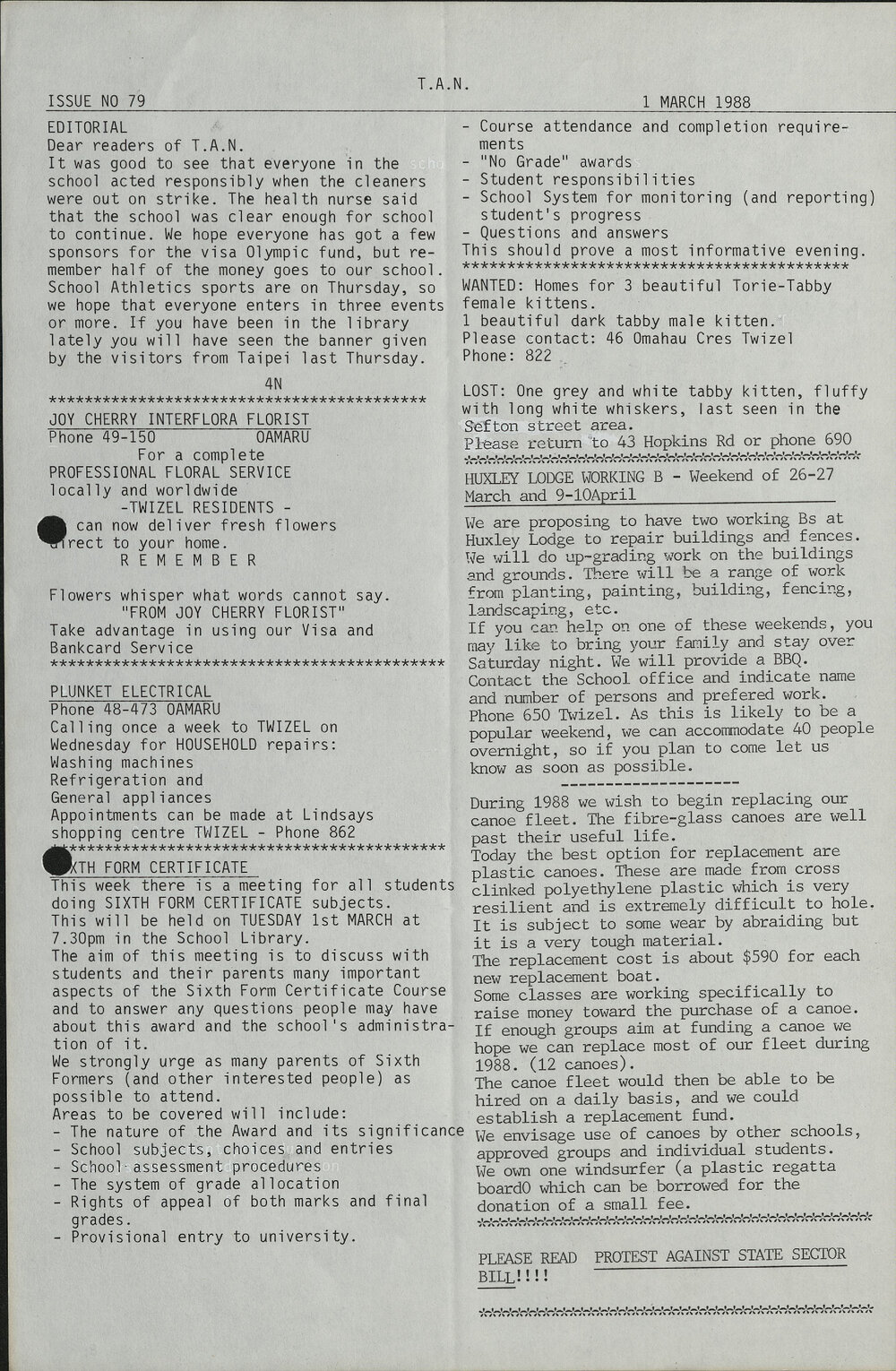 1988 Twizel Area News