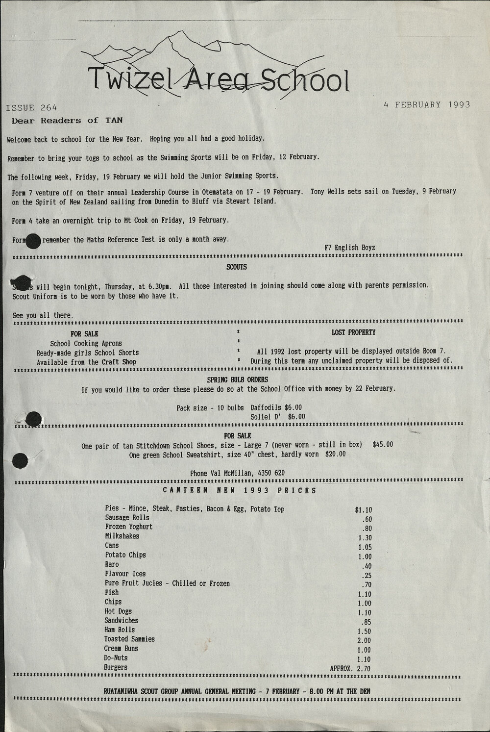 1993 Twizel Area News
