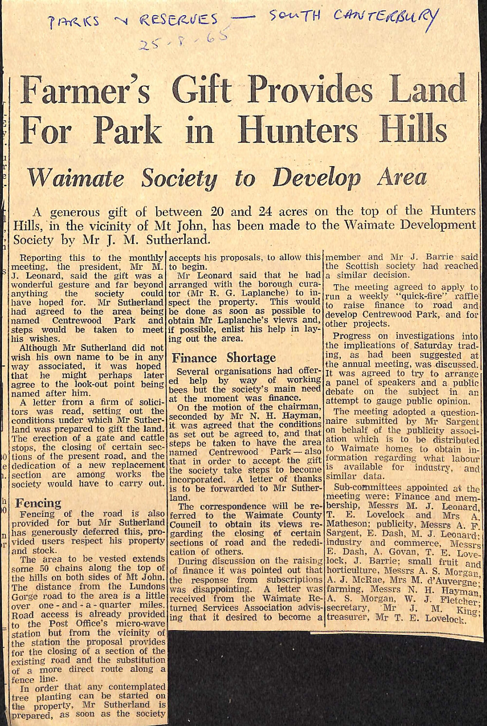 Farmer's Gift Provides Land For Park in Hunters Hills