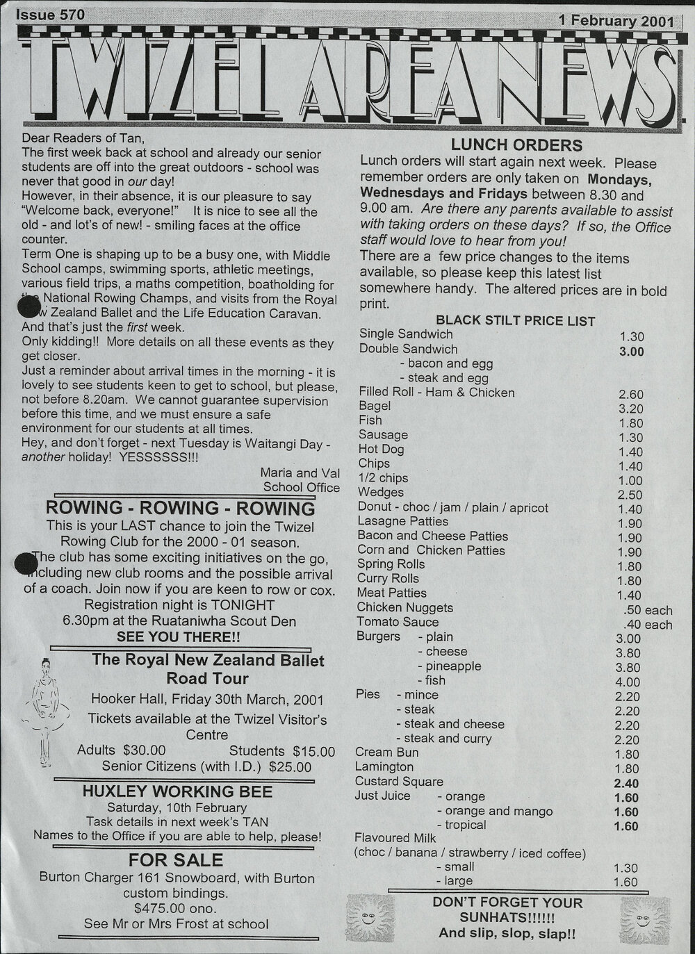2001 Twizel Area News