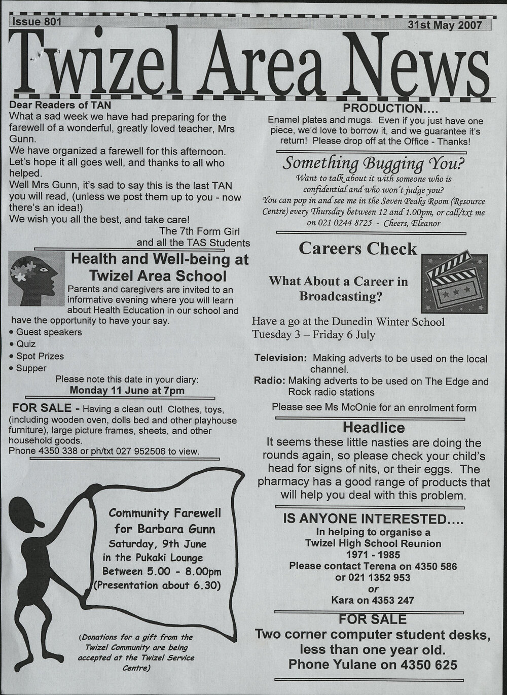 2007 Twizel Area News