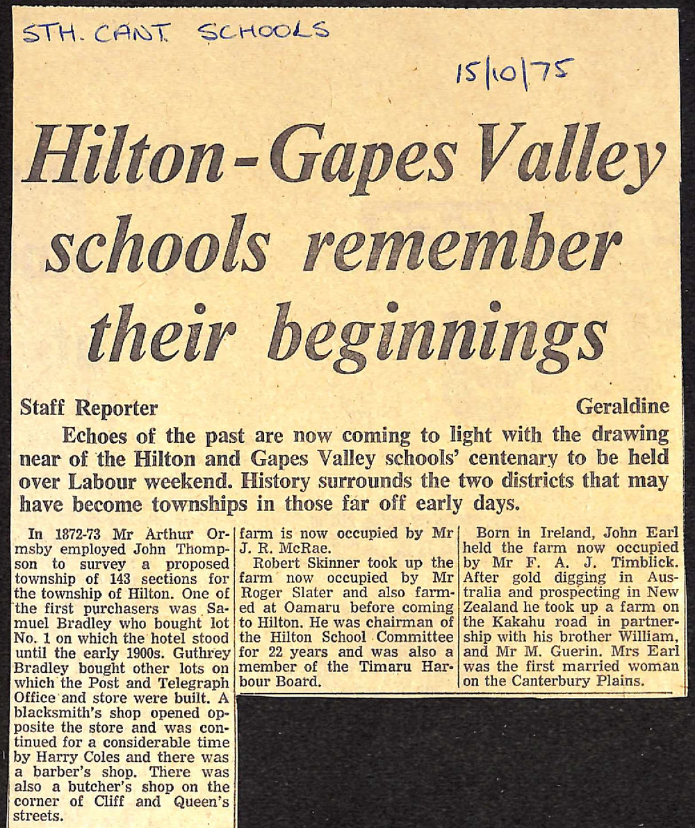 Hilton-Gapes Valley schools remember their beginnings