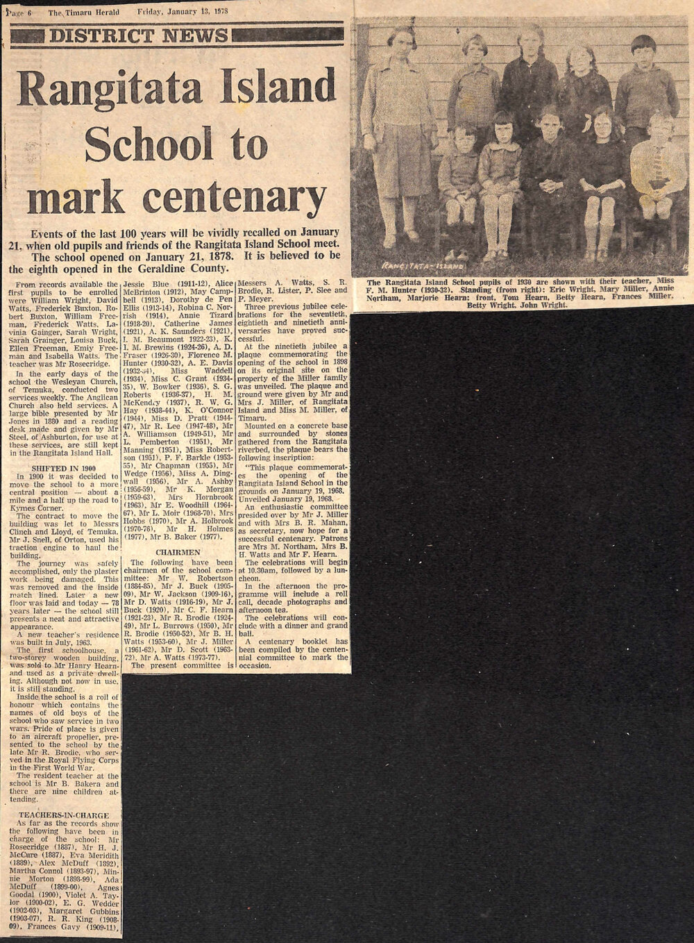 Rangitata Island School to mark centenary