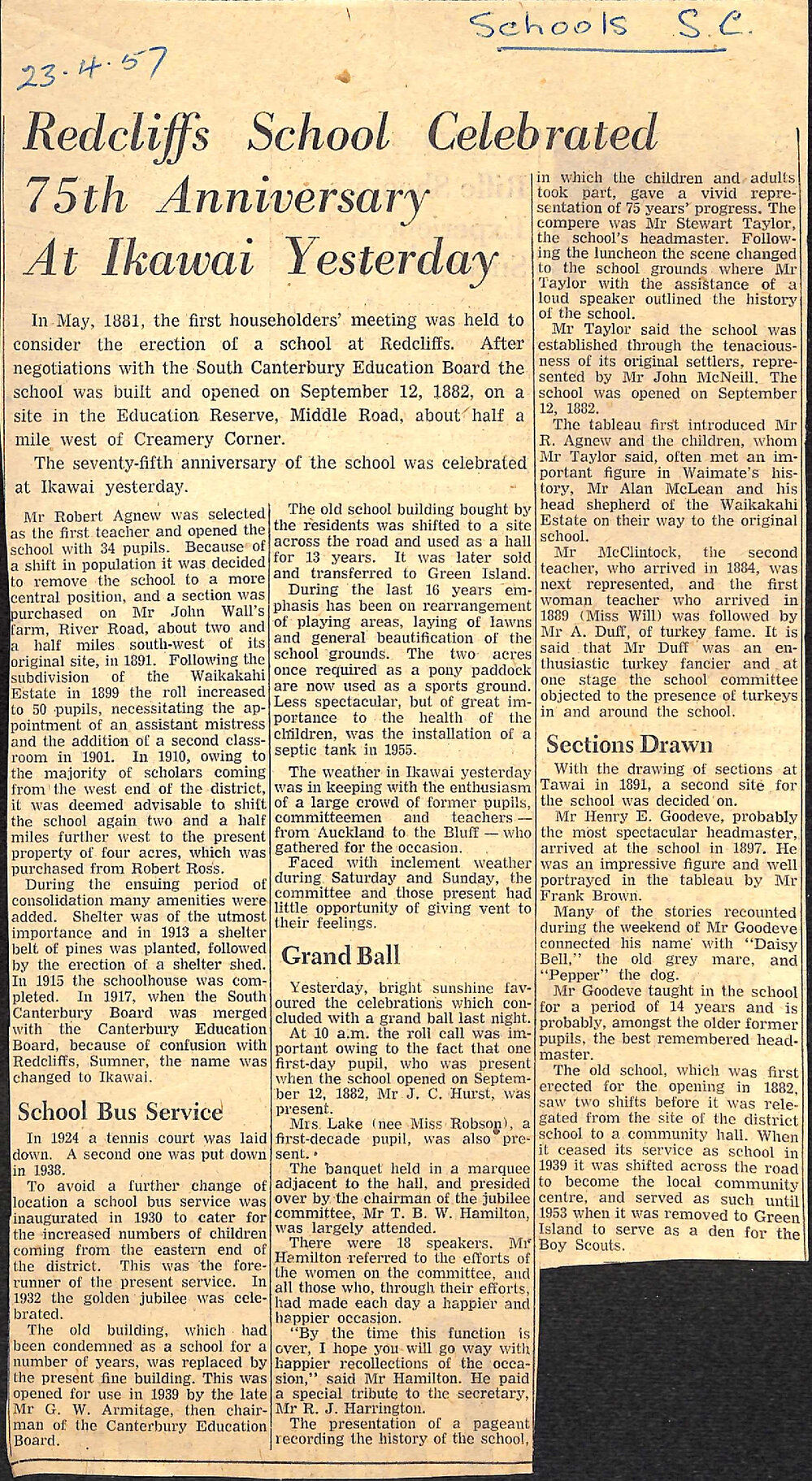 Redcliffs School Celebrated 75th Anniversary At Ikawai Yesterday