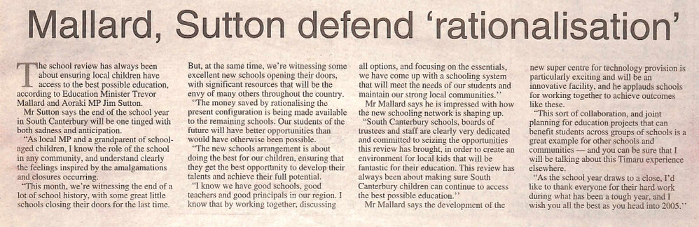 Mallard, Sutton defend 'rationalisation'