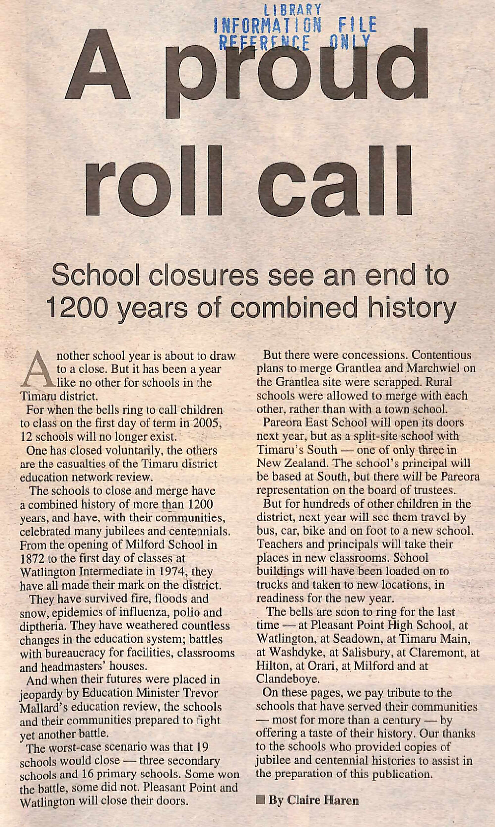 A proud roll call: School closures see an end to 1200 years of combined history
