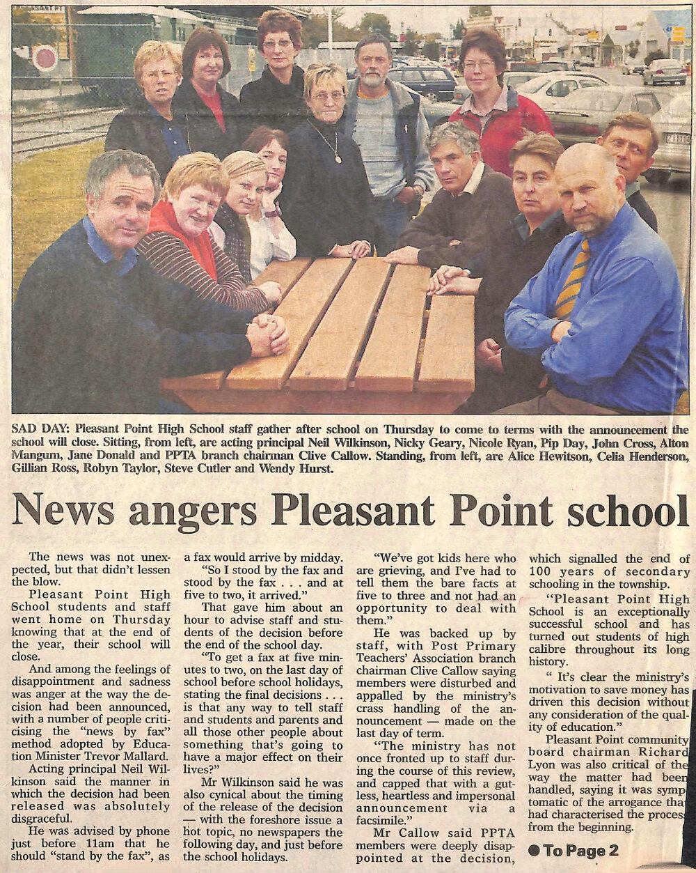 News angers Pleasant Point school