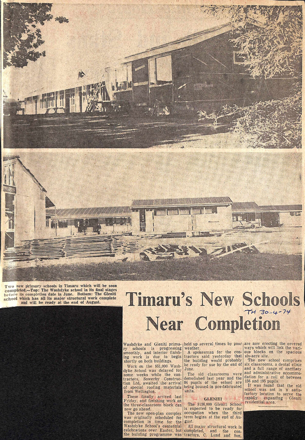 Timaru's New Schools Near Completion