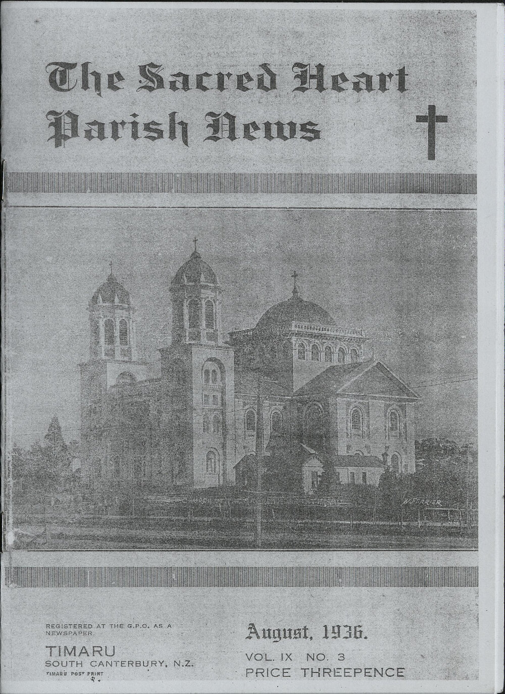 The Sacred Heart Parish News: August 1936. VOL.IX NO.3