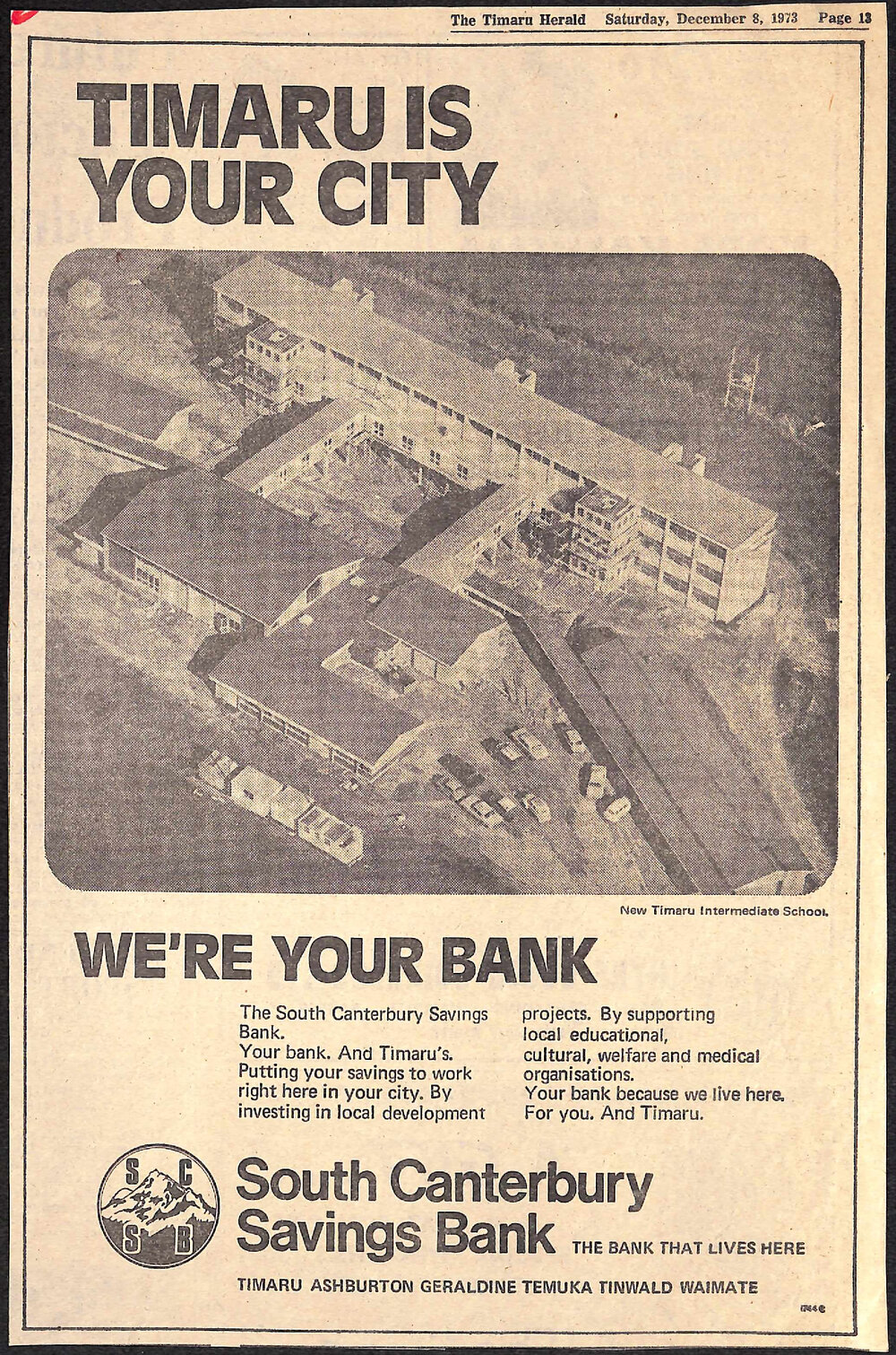 Timaru is your city - we're your bank