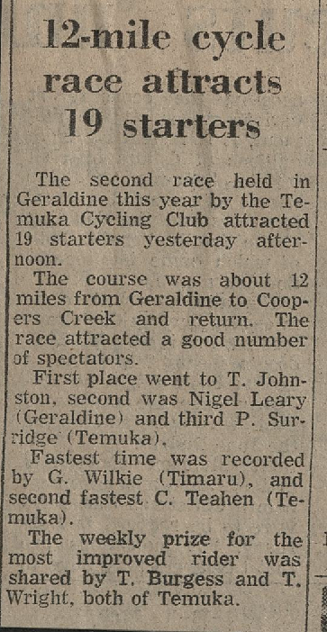 12 mile cycle race attracts 19 starters