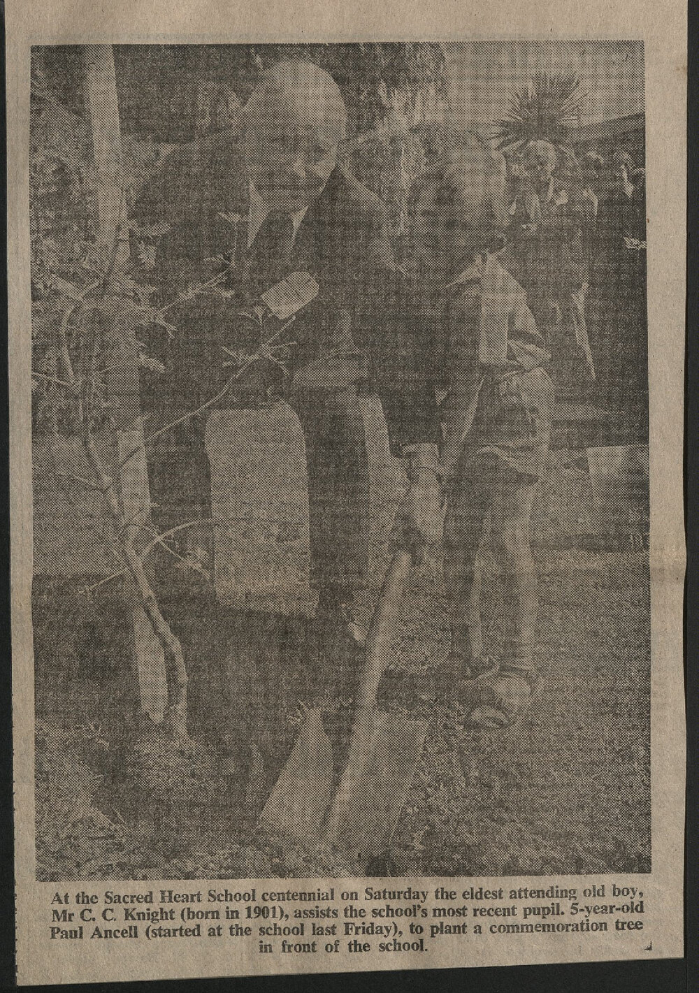 At the Scared Heart School Centennial