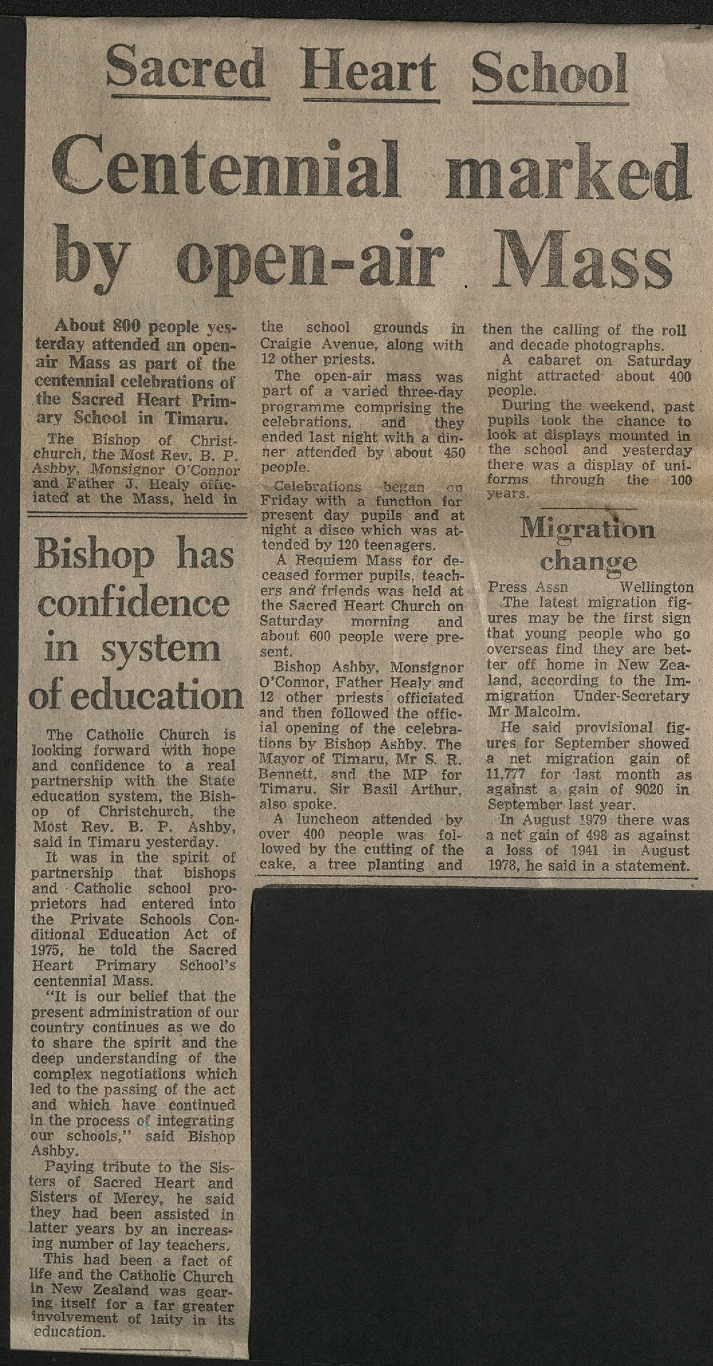 Sacred Heart School- Centennial marked by open-air Mass