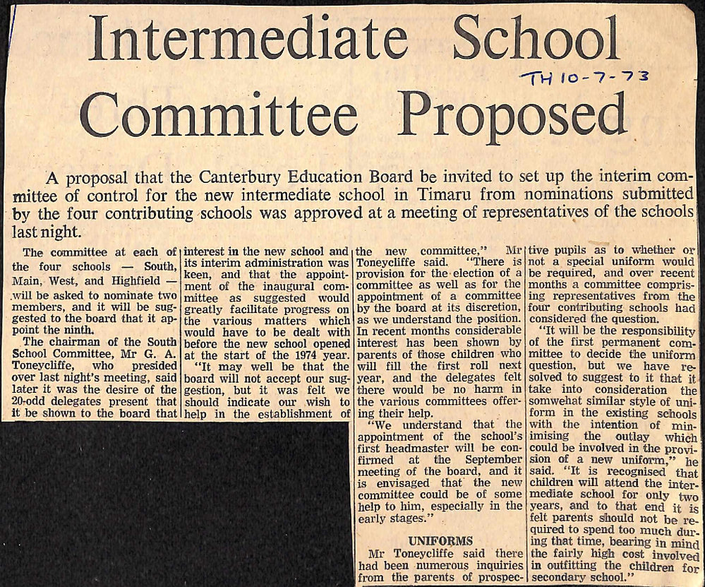 Intermediate School Committee Proposed
