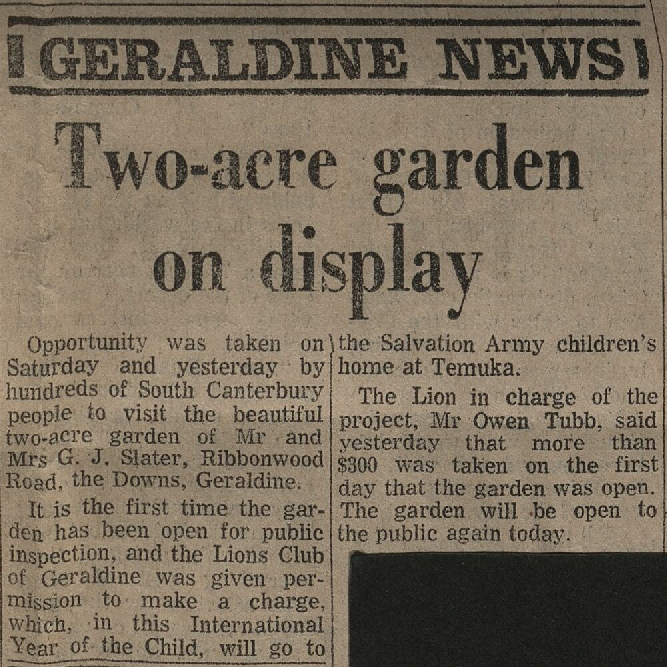 Geraldine News:  Two-acre garden on display