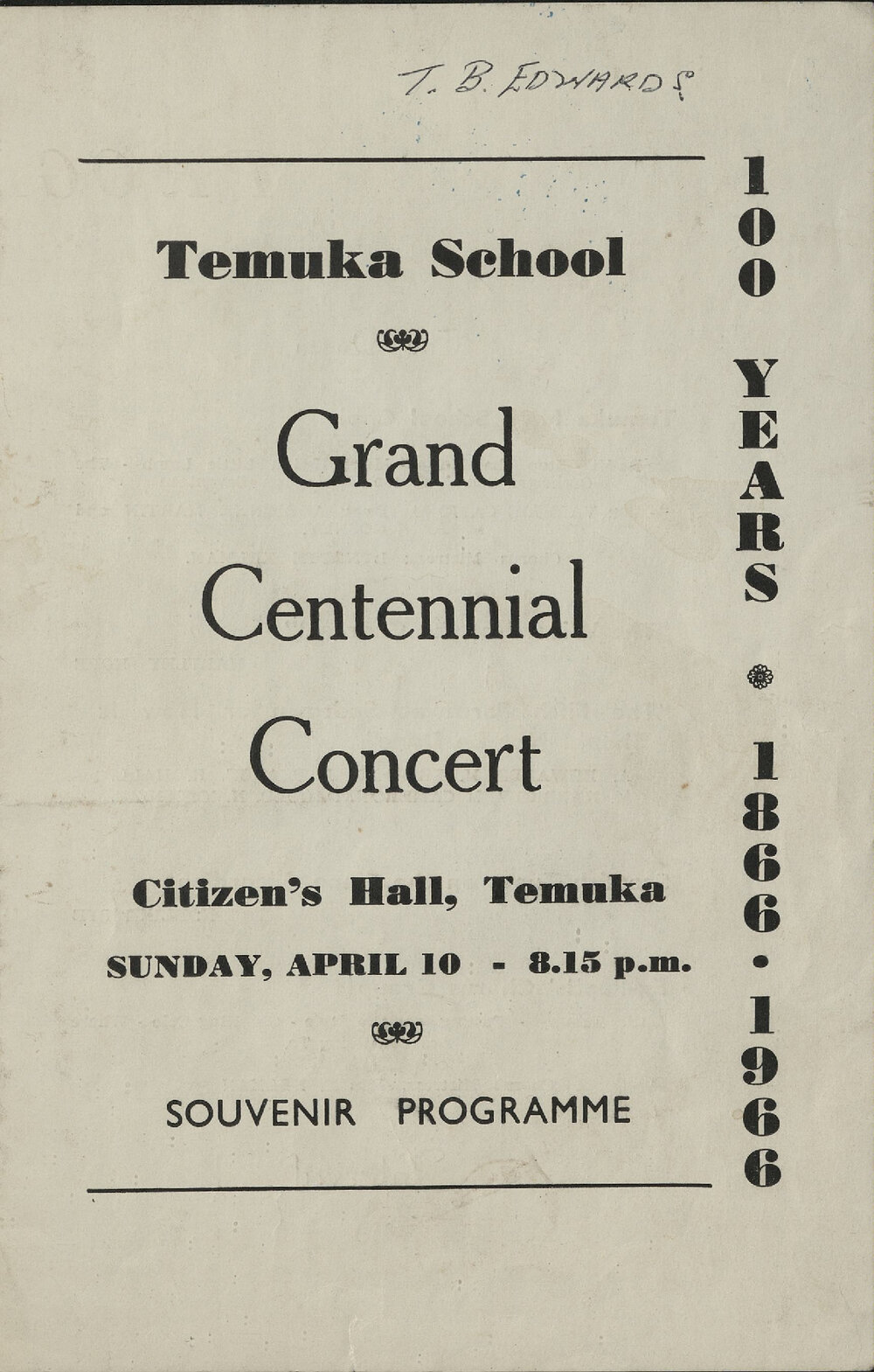 Temuka School Grand Centennial Concert