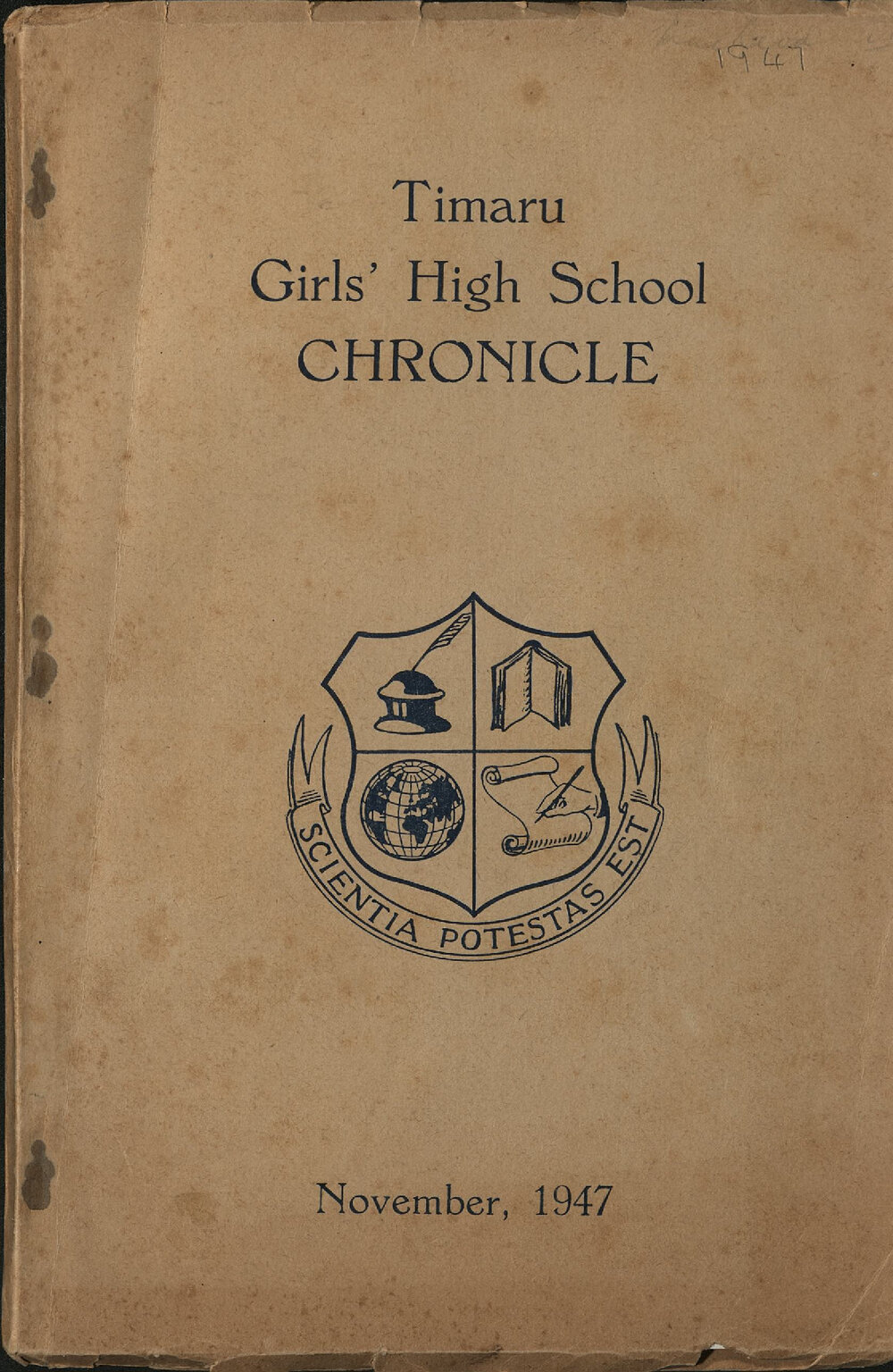 Timaru Girls' High School Chronicle November 1947