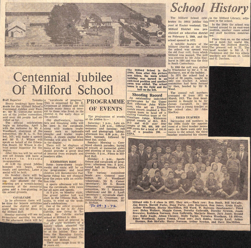Centennial Jubilee Of Milford School