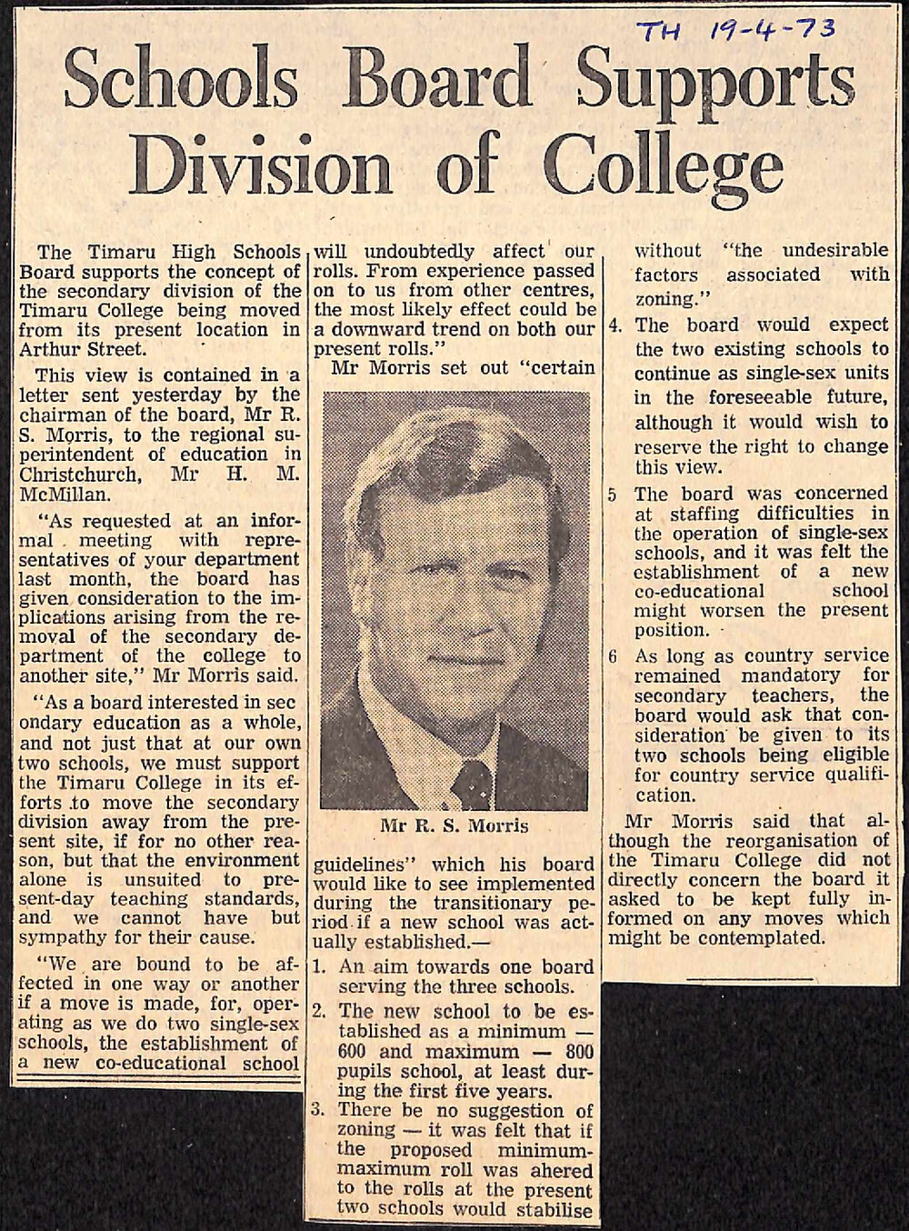 Schools Board Supports Division of College