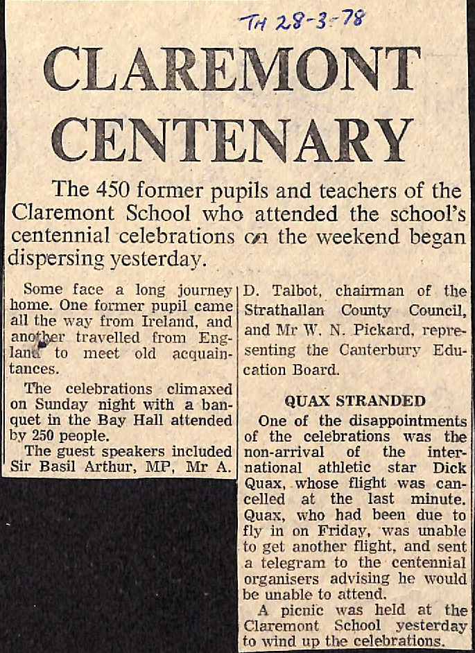 Claremont Centenary