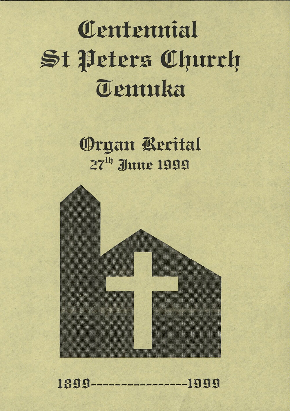 Centennial St Peters Church Temuka Organ Recital