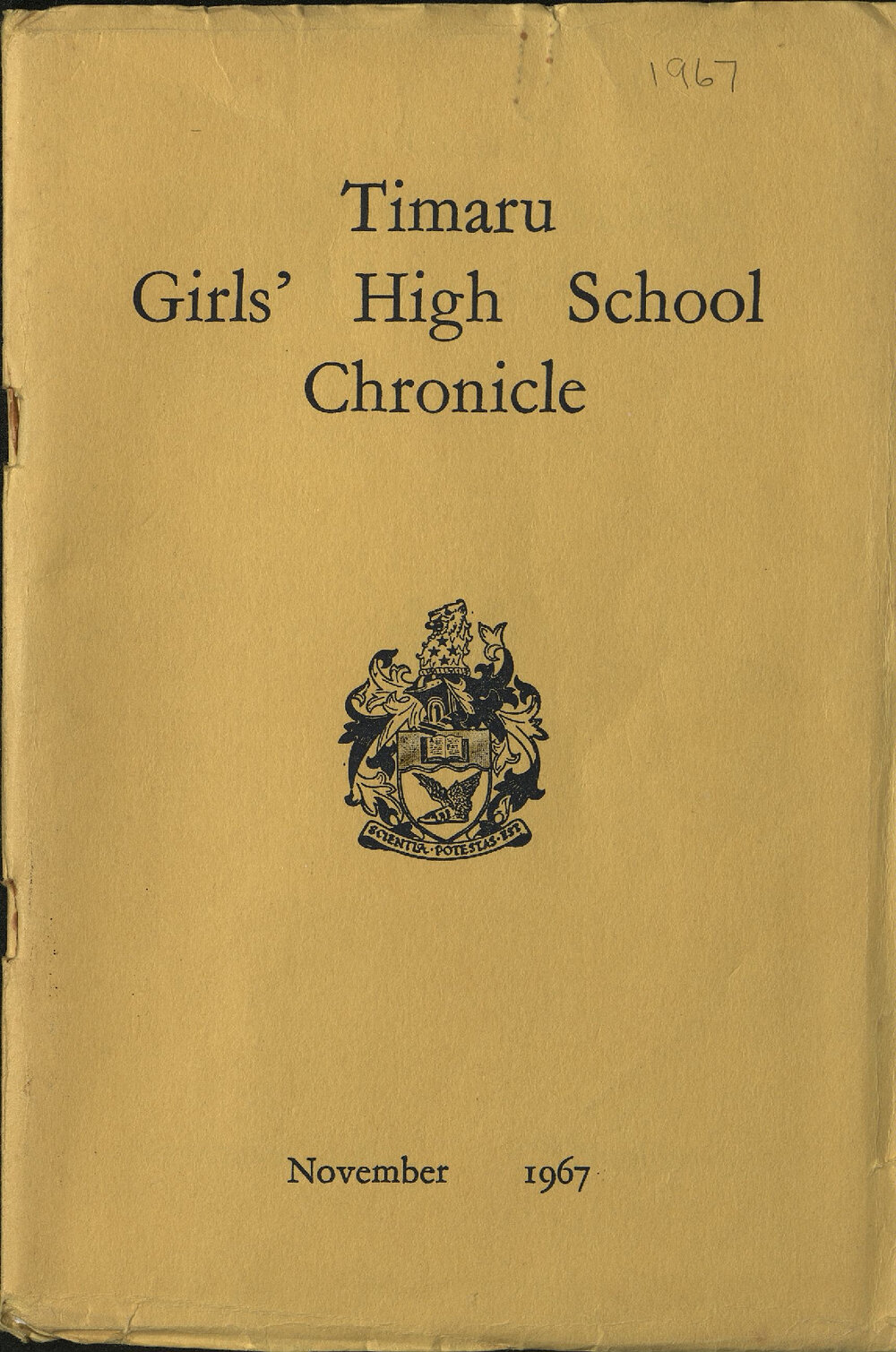 Timaru Girls' High School Chronicle 1967