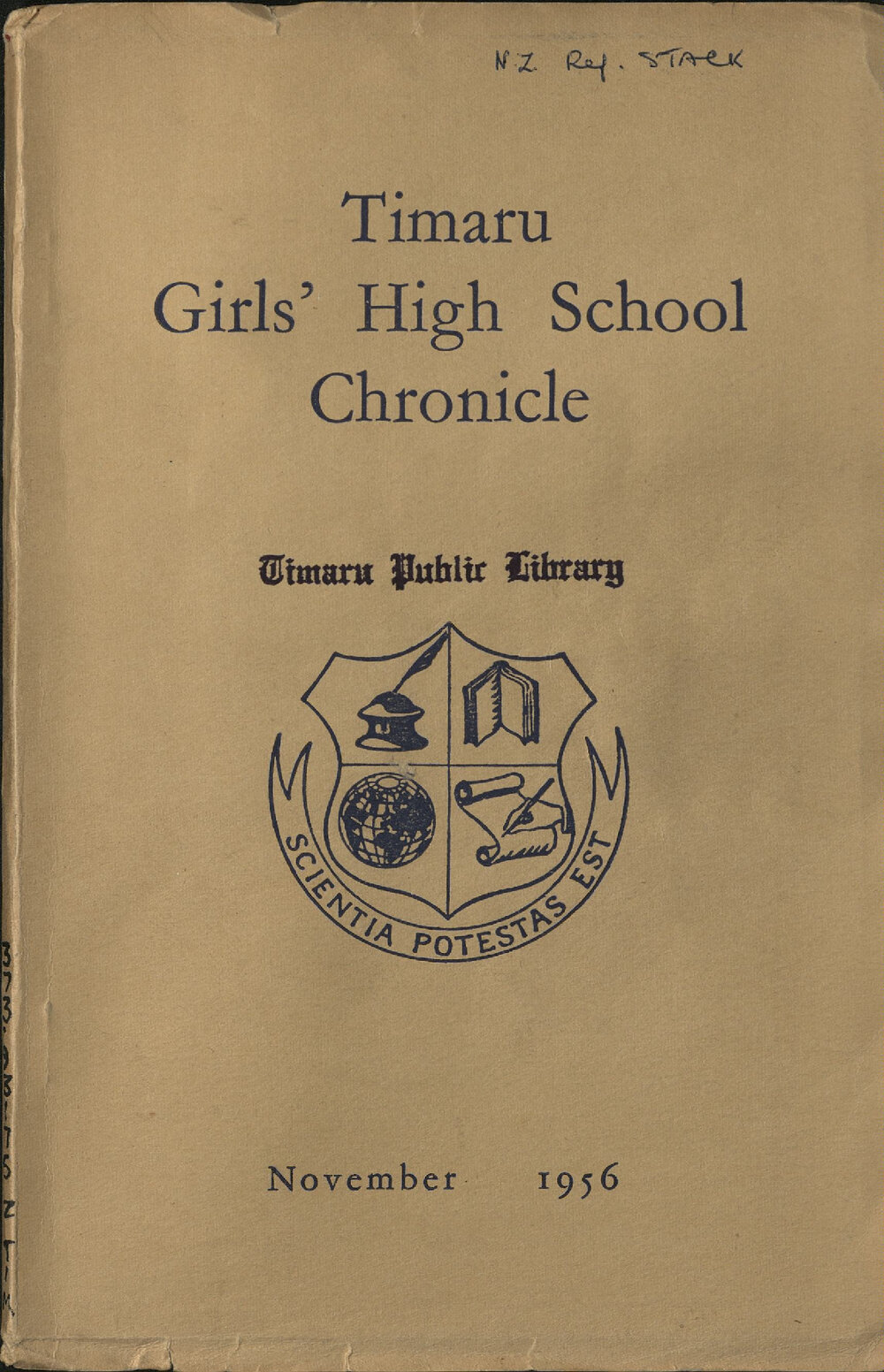 Timaru Girls' High School Chronicle 1956
