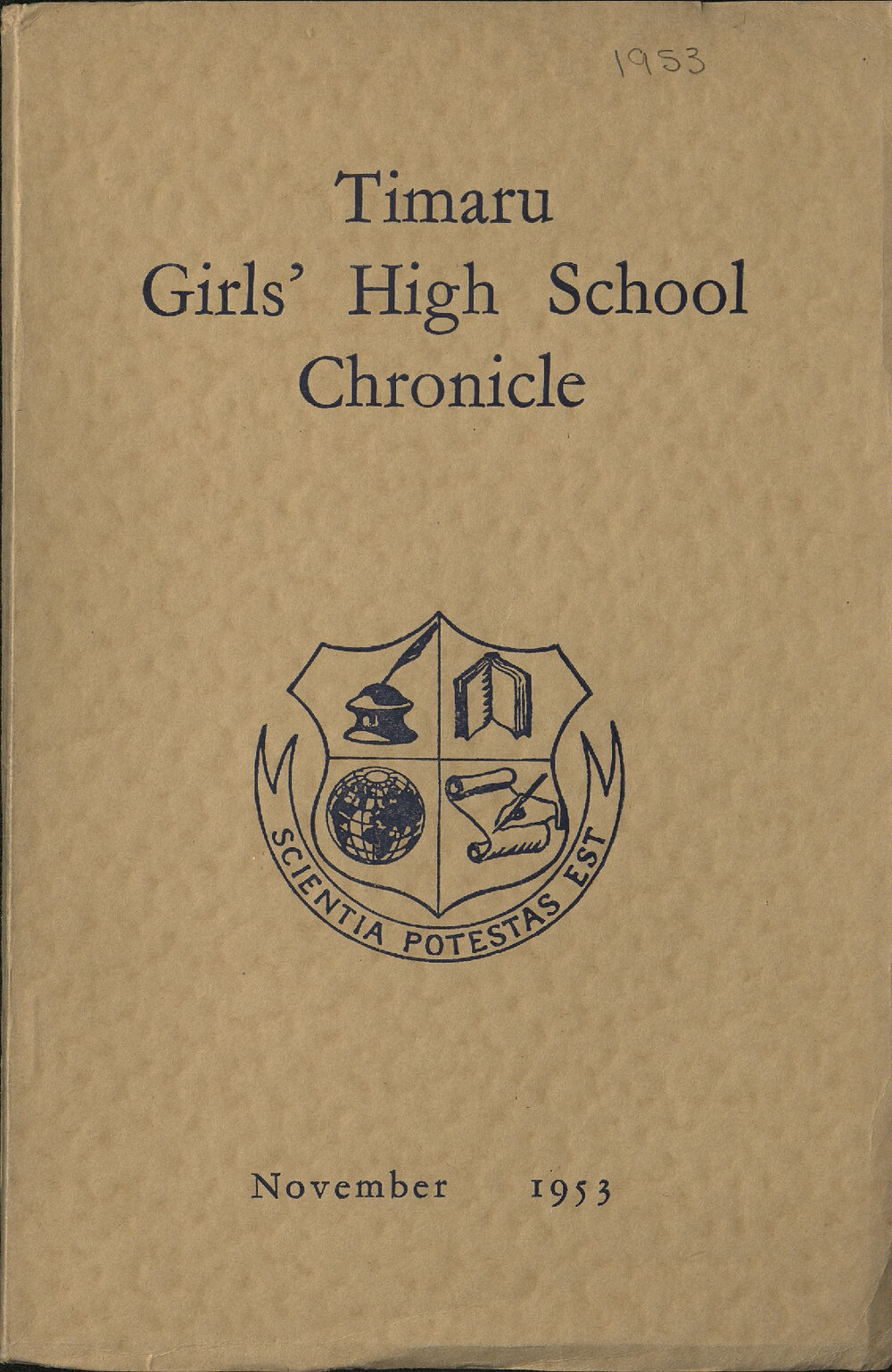 Timaru Girls' High School Chronicle 1953