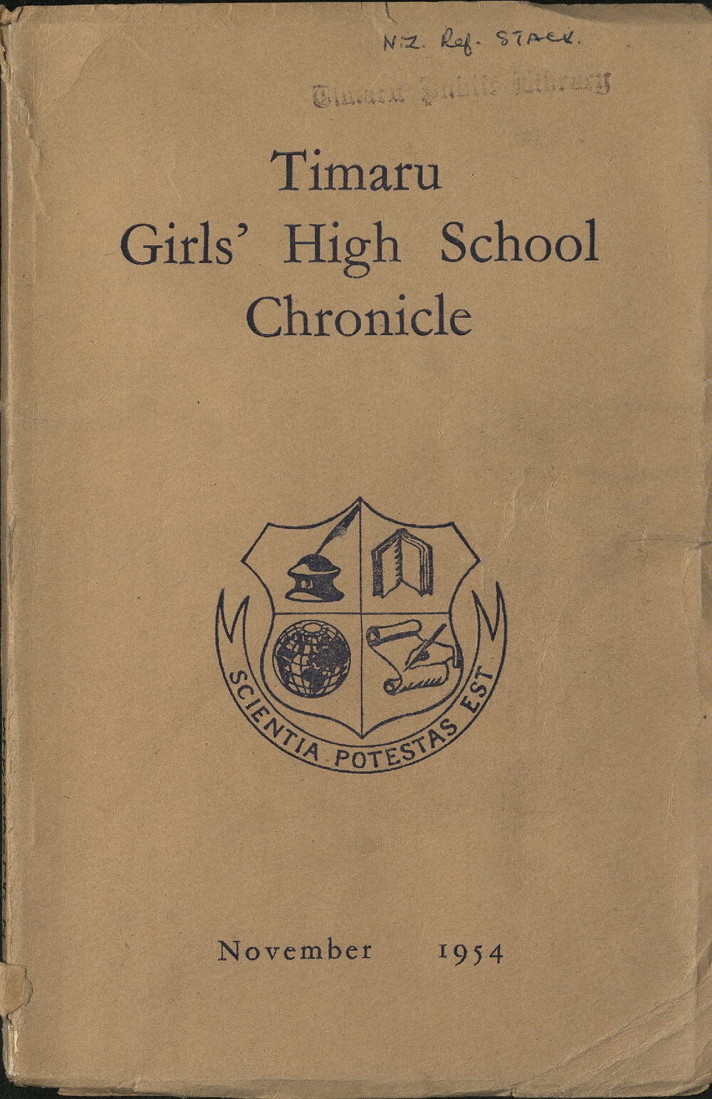 Timaru Girls' High School Chronicle 1954