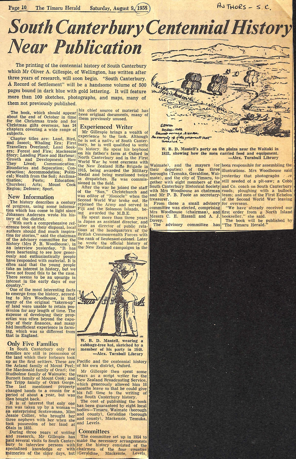 South Canterbury Centennial History Near Publication