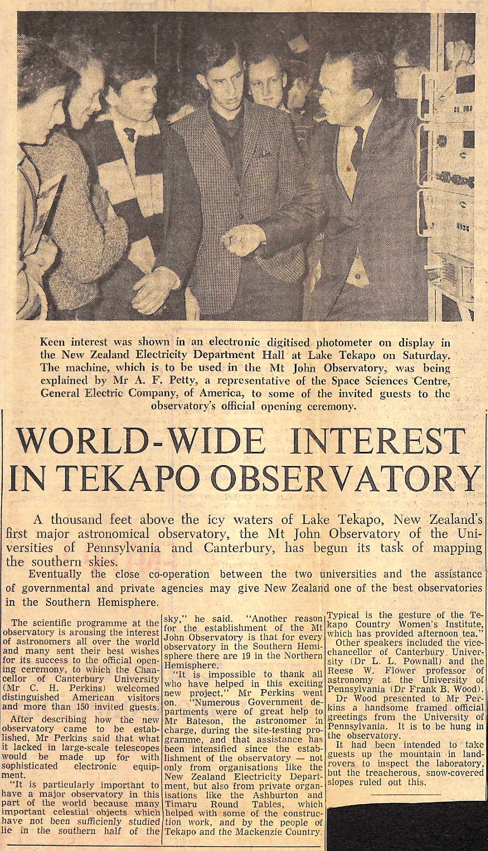 World-wide interest in Tekapo observatory