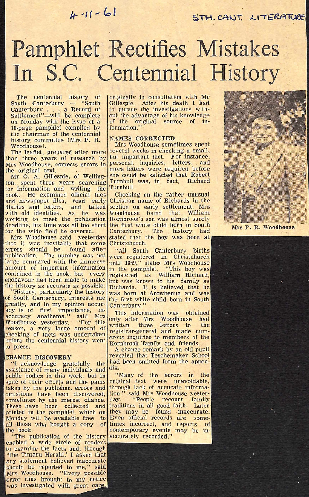 Pamphlet Rectifies Mistakes In SC Centennial History