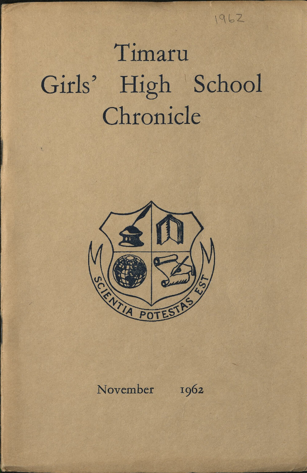 Timaru Girls' High School Chronicle 1962