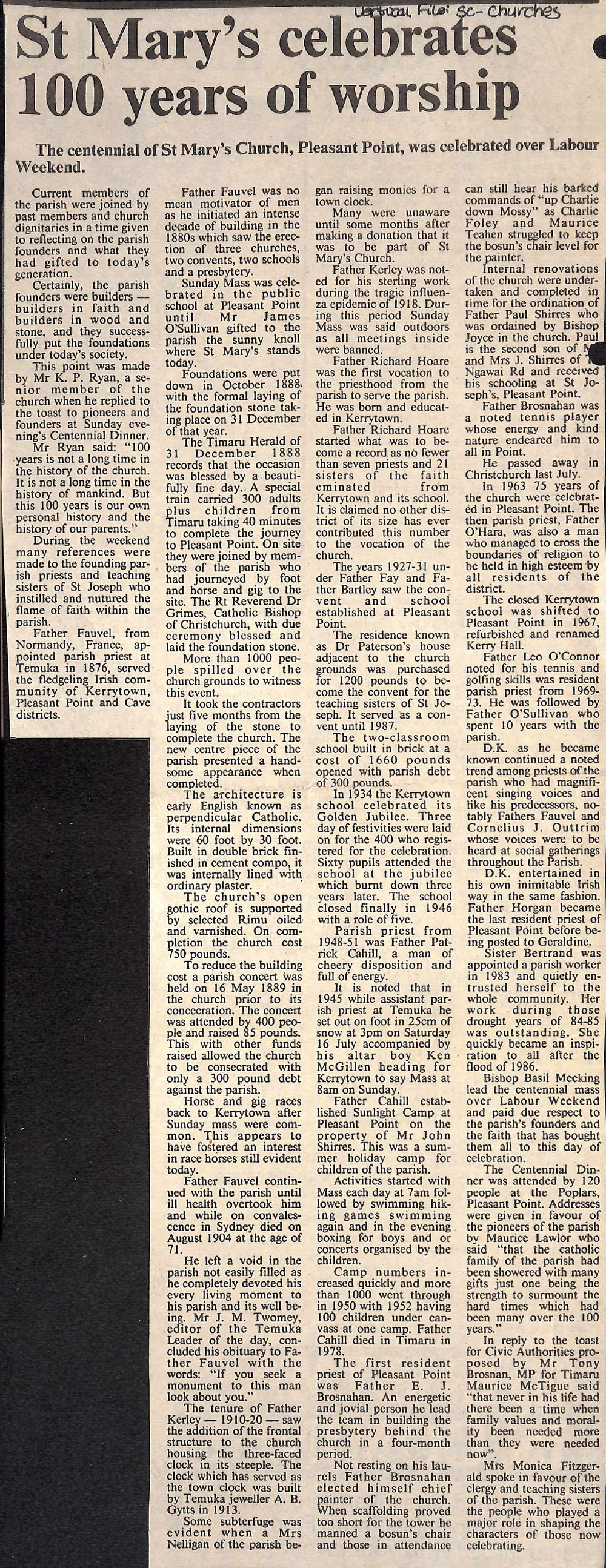 St Mary's celebrates 100 years of worship