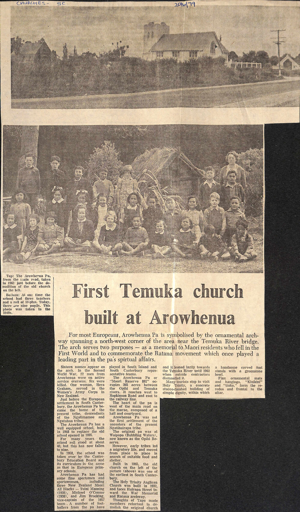First Temuka church built at Arowhenua