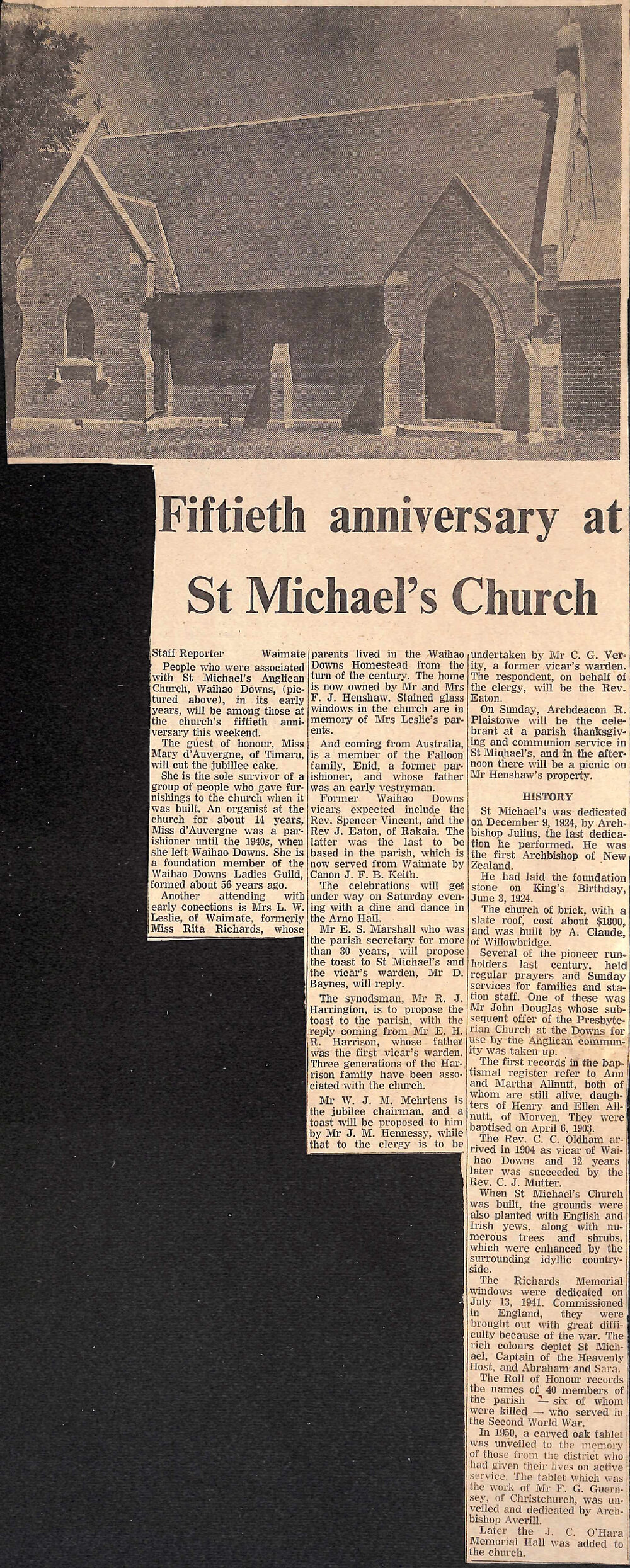 Fiftieth anniversary at St Michael's Church