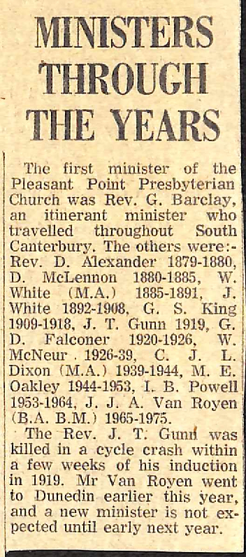 Ministers Through the Years