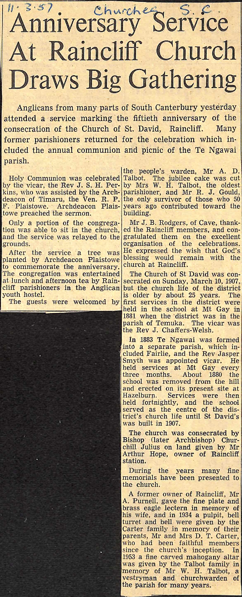 Anniversary Service At Raincliff Church Draws Big Gathering