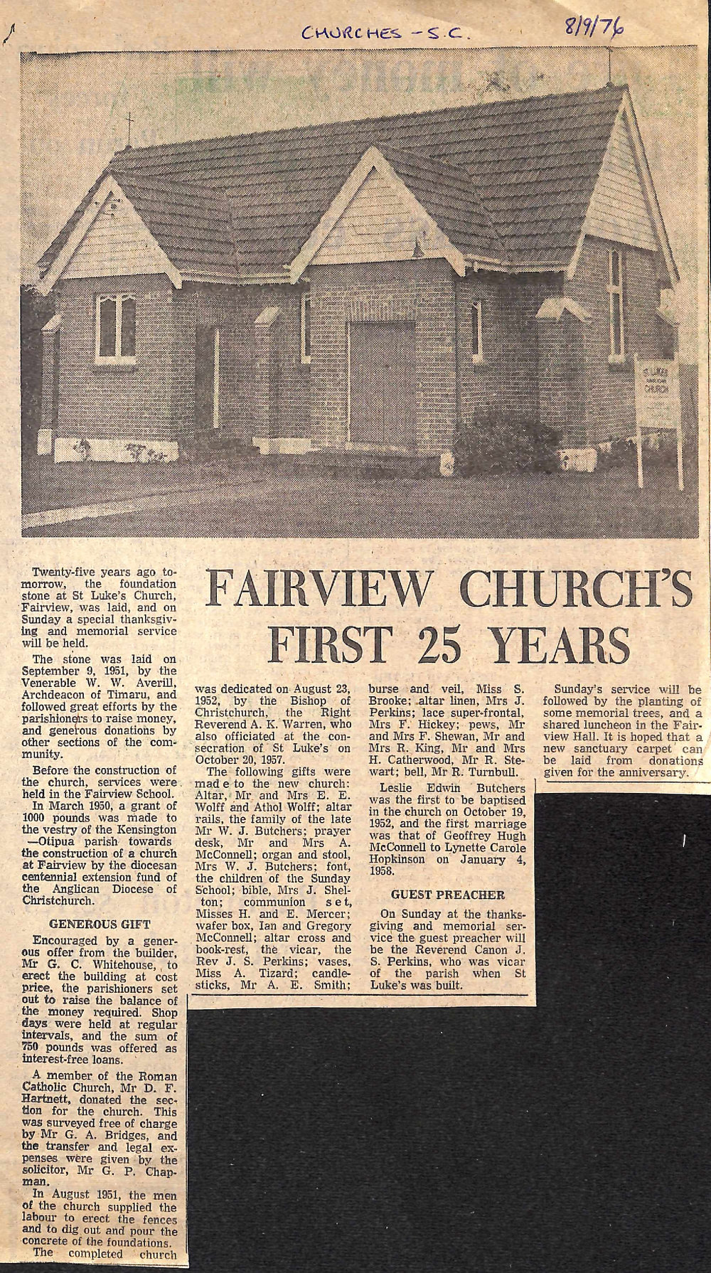 Fairview Church's First 25 Years
