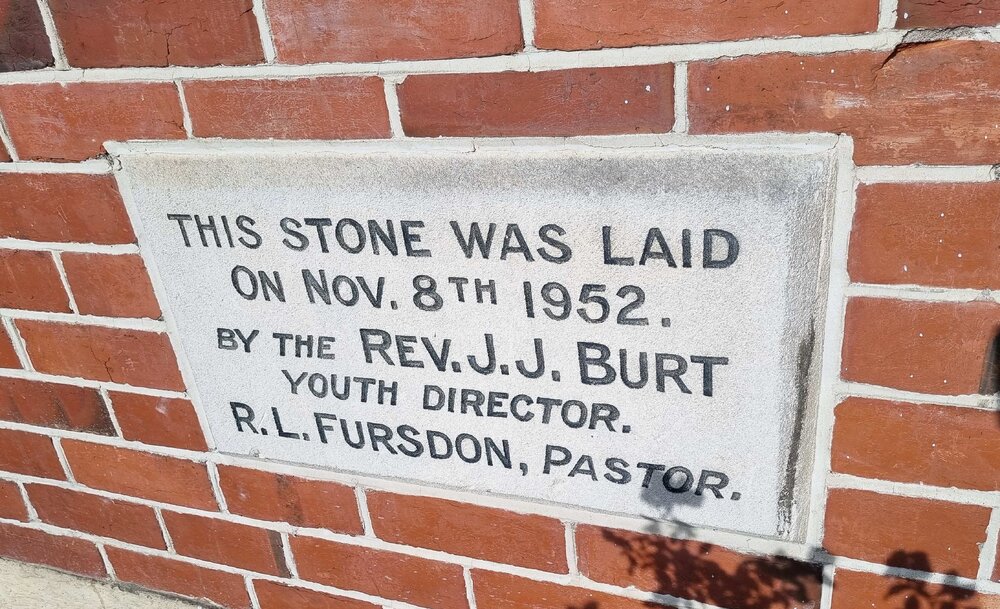 Wilson Street Baptist Church Youth Hall plaque