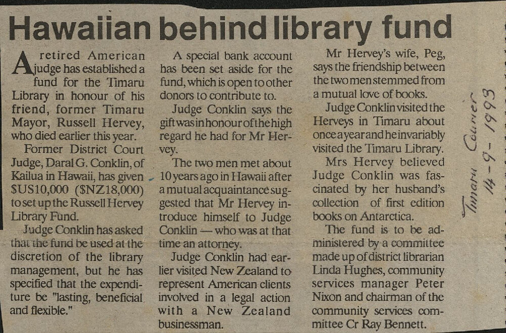 Hawaiian behind library fund