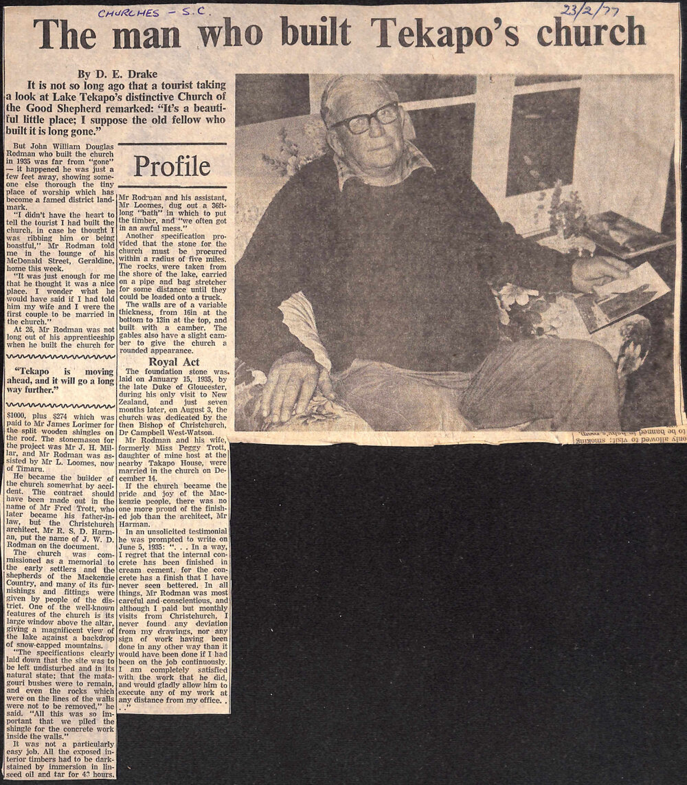 The man who built Tekapo's church